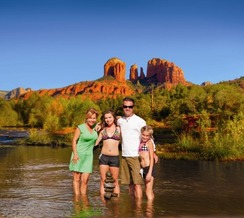 Family in water